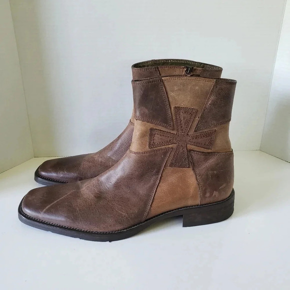 Skechers Collection  Mens Brown Leather Ankle Boots,10 1/2. - Picture 4 of 9